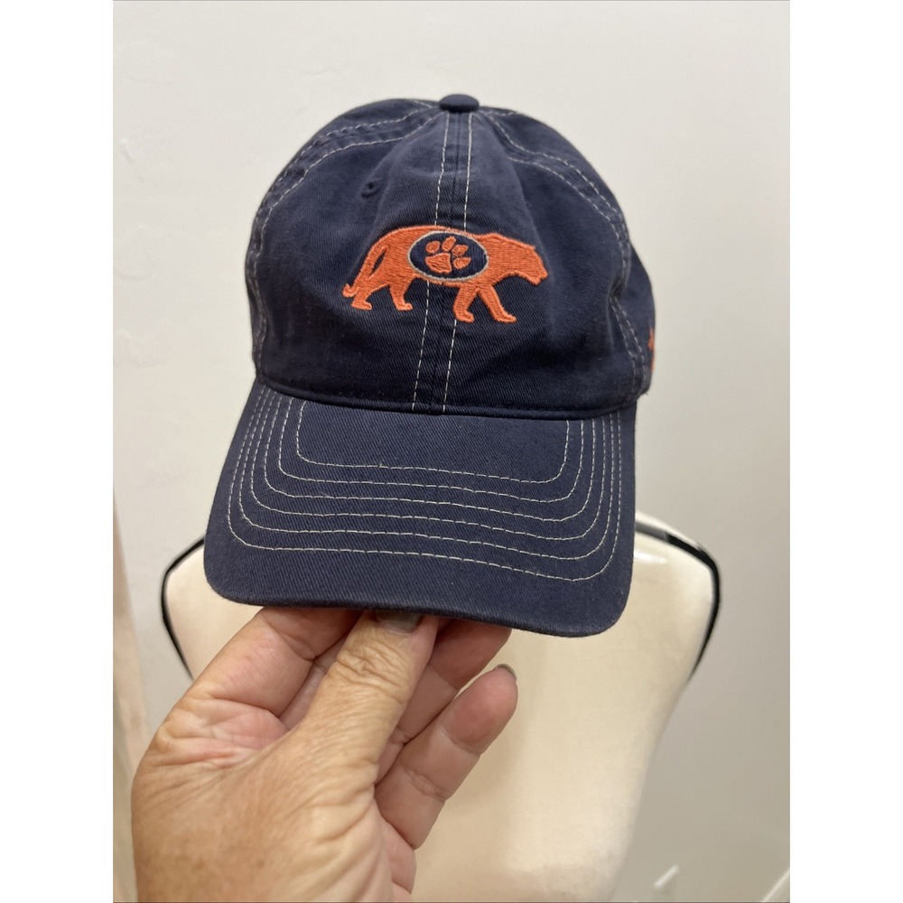 Zephyr Navy Blue Orange Bear Paw Print‎ Adjustable Cotton Baseball Hat Dad Cap